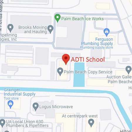 ADTI School Located at 1750 N Florida Mango Rd, Ste 408, West Palm Beach, FL 33409